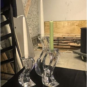 Mikasa crystal candle holders. Set of 3